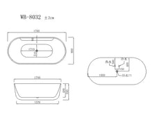 Load image into Gallery viewer, WB-8032 soaking bathtub, free standing bathtub, acrylic bathtub
