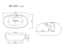 Load image into Gallery viewer, WB-8033 soaking bathtub, free standing bathtub, acrylic bathtub
