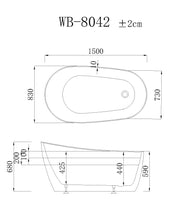 Load image into Gallery viewer, WB-8042 bathtubs, soaking bathtub, free standing bathtub, acrylic bathtub
